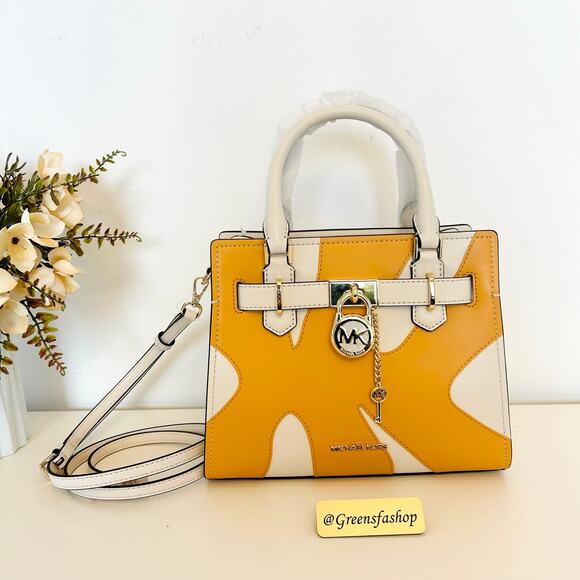 Michael Kors Purse Hamilton Satchel Crossbody Golden Rod Multi - Picture 1 of 9